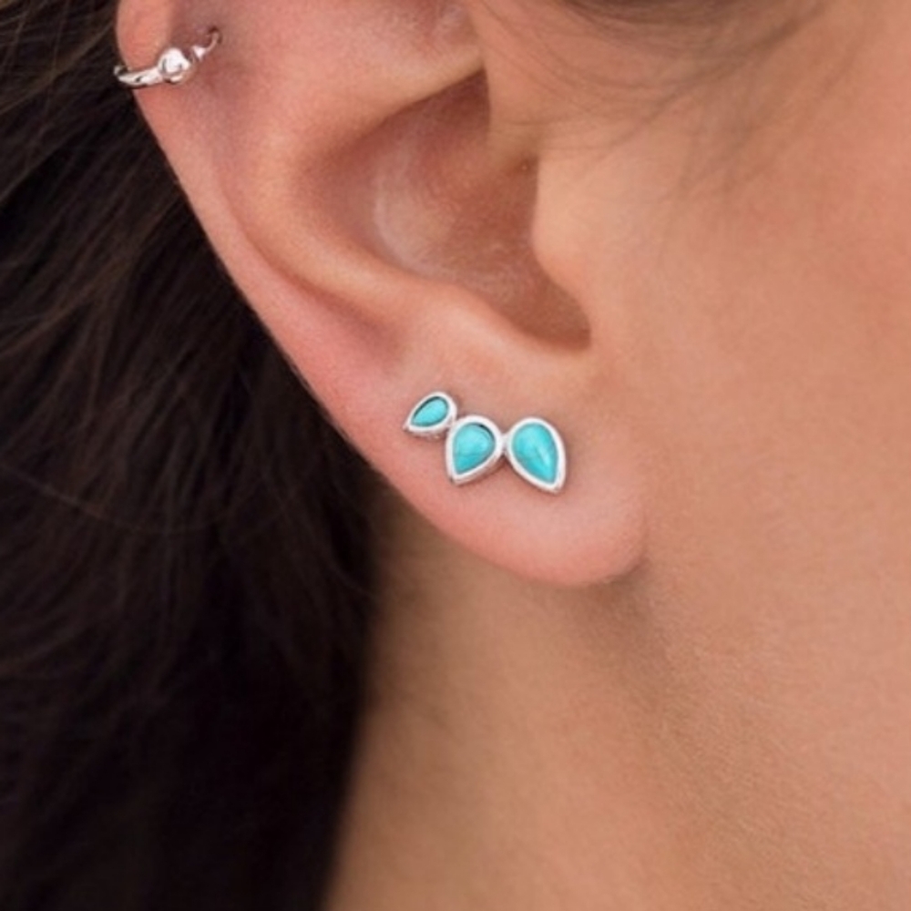 Turquoise Climber Earrings